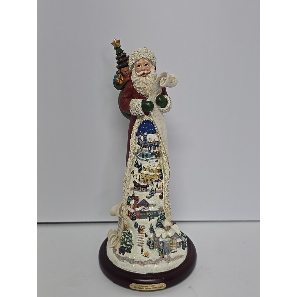 Thomas Kinkade The Night Before Christmas Santa Figurine Bradford Exchange COA